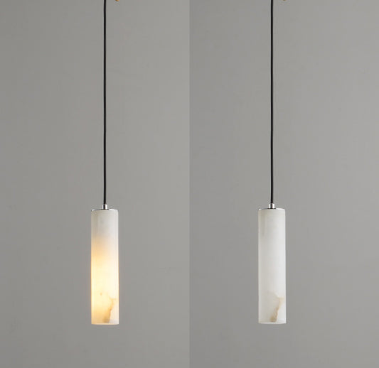 Spanish Alabaster Pendant Light with Antique Brass Canopy – 6W LED