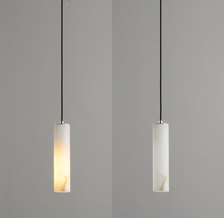 Spanish Alabaster Pendant Light with Antique Brass Canopy – 6W LED