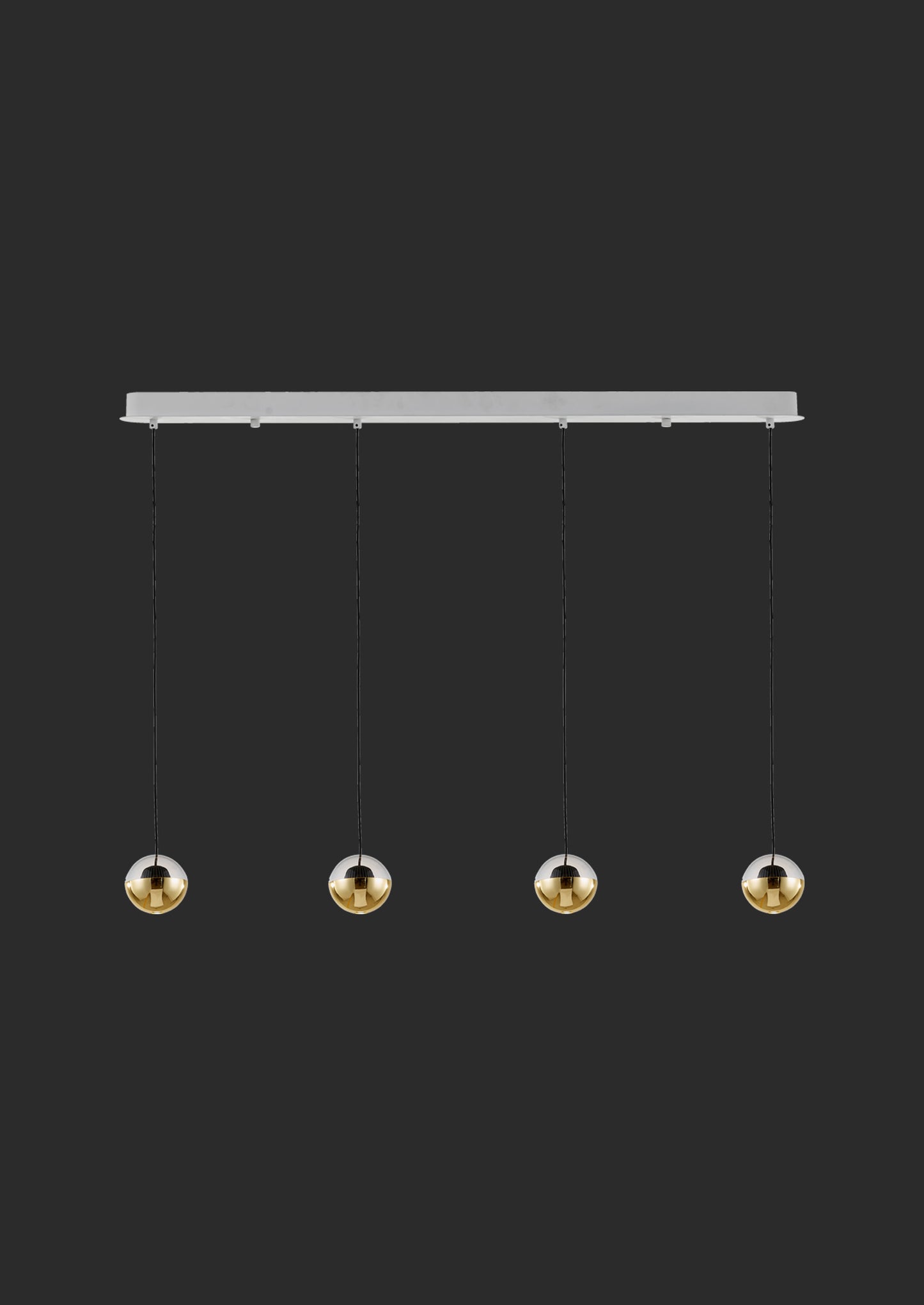 Linea Luxe – 4-Light Linear Chandelier in Shining Gold Finish