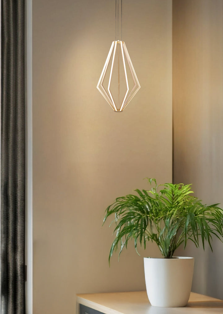 Elara Pendant – Champagne Gold Ring Light (40W LED)