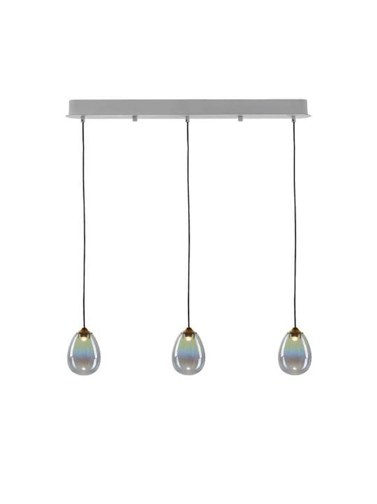 Aurora Trail – 3-Light Chandelier with Rainbow Glass Diffusers