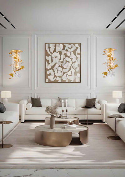 Elegant Gold Crystal Wall Light – E14