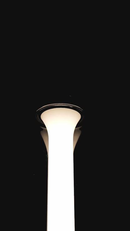 Lumen Arc Mini – Chrome & Glass Vertical LED Pendant