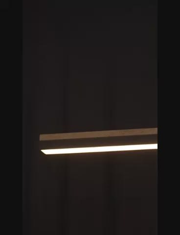 LineaStone Linear Pendant – Grey Stone & Iron Frame (30W LED)